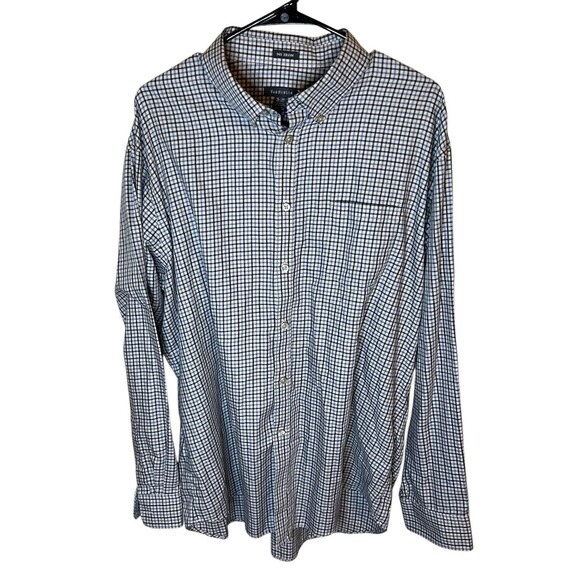 Van Heusen Men’s XL Blue Gray Plaid Button-Down Long Sleeve Shirt 17-17.5 Used - Picture 1 of 6